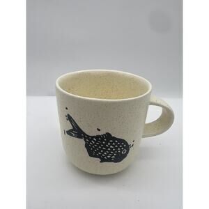 Anthropologie Tetra Fish Mugs Handprinted Stoneware Set of 4